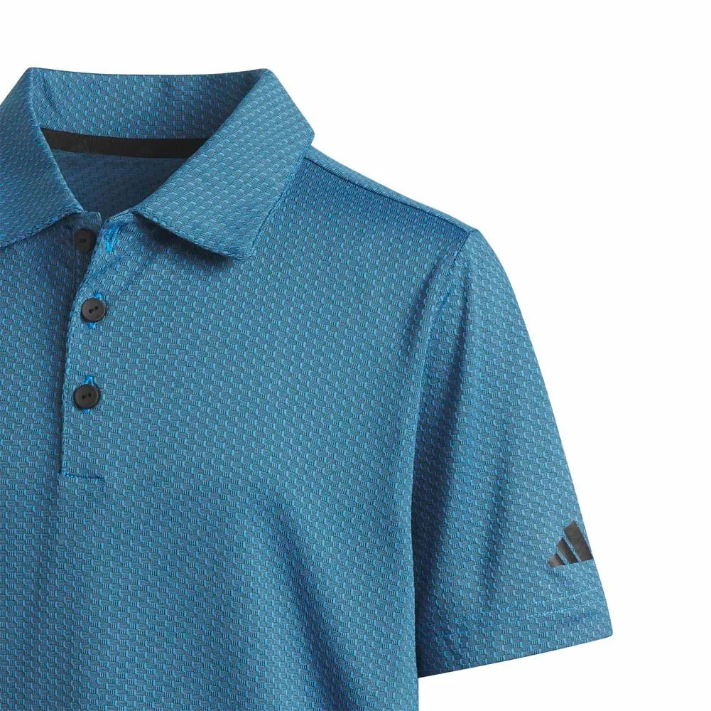 Adidas Junior Boys Textured Golf Polo - Image 3