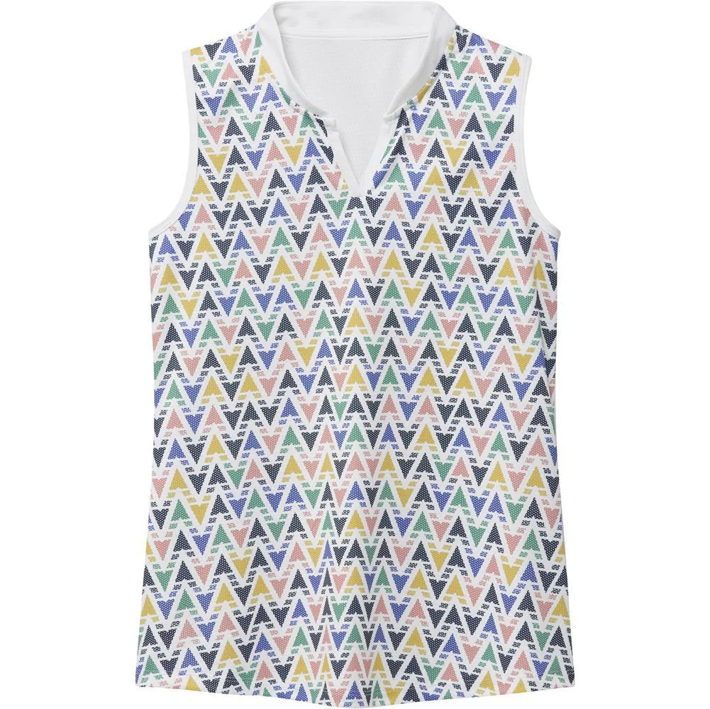 Adidas Junior Girls HEAT.RDY Printed Sleeveless Polo - Image 3