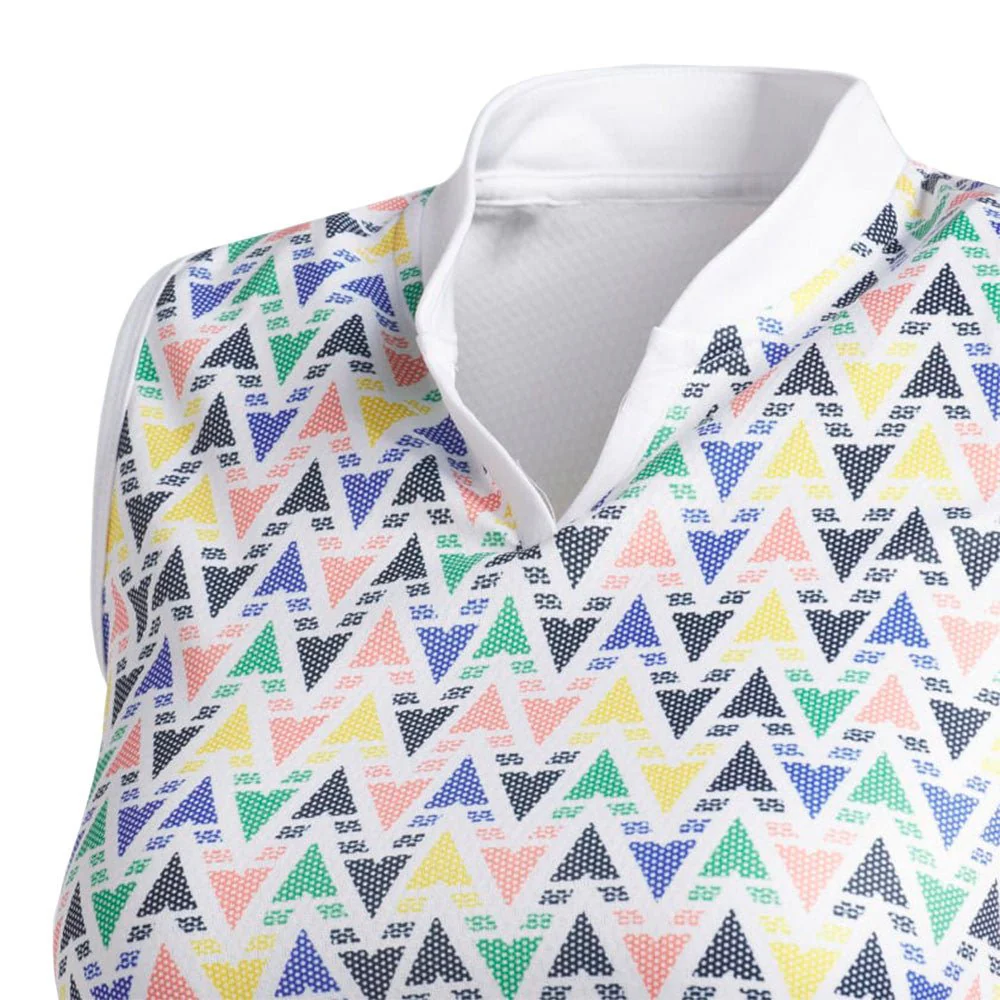 Adidas Junior Girls HEAT.RDY Printed Sleeveless Polo - Image 4