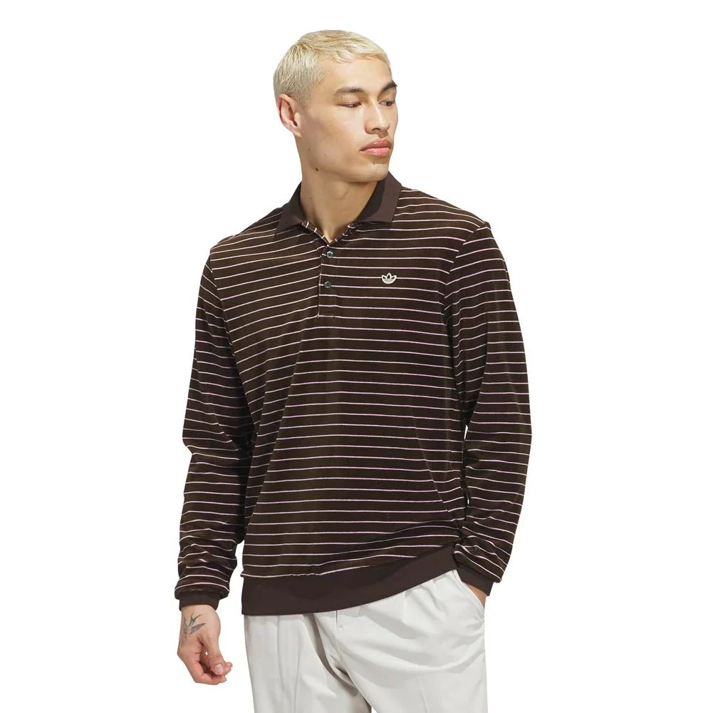 Adidas Originals Velour Long Sleeve Golf Polo - Image 2