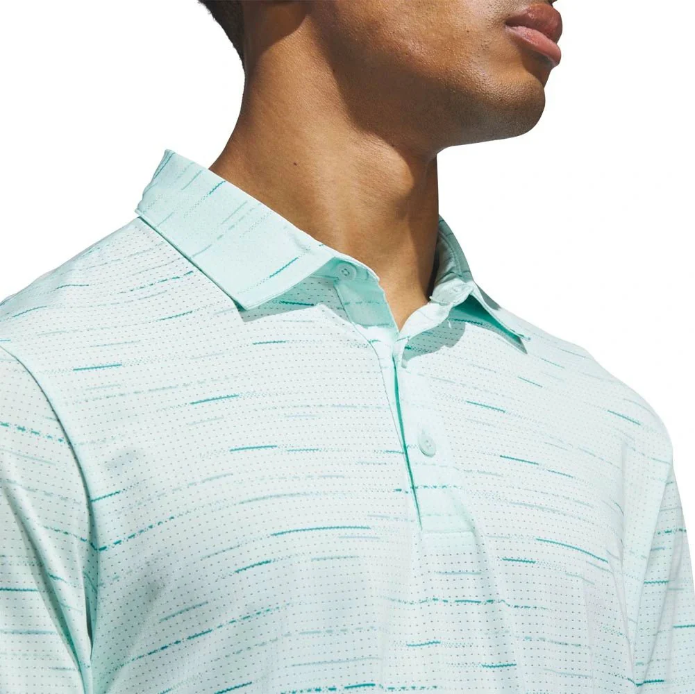 Adidas Ultimate365 Mesh Stripe Print Golf Polo - Image 5