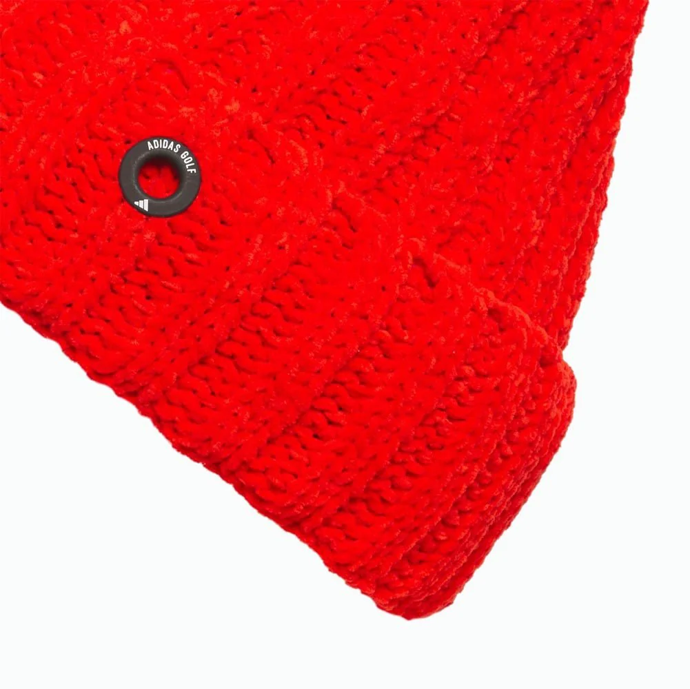 Adidas Women's Chenille Cableknit Pom Golf Beanie - Image 7