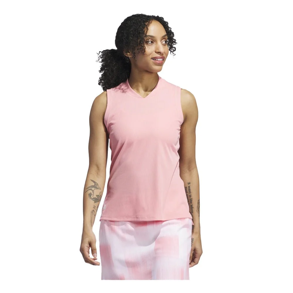 Adidas Women's Ultimate365 Low-Crew Mock Neck Sleeveless Golf Polo