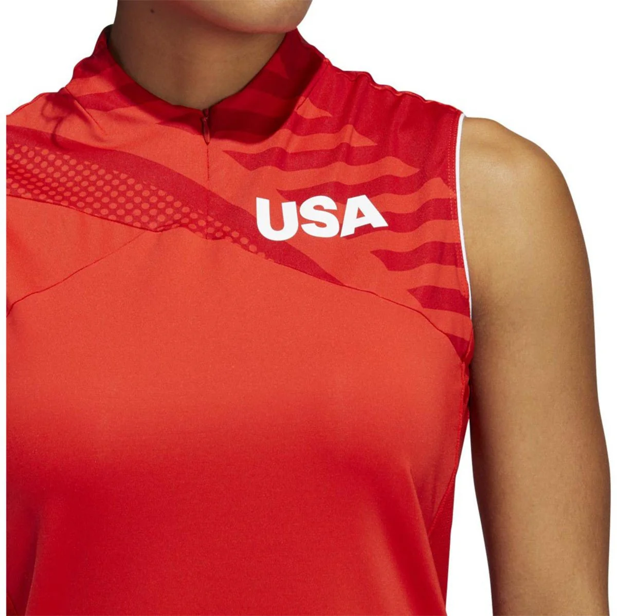 Adidas Women's USA Graphic Sleeveless Polo - Image 4