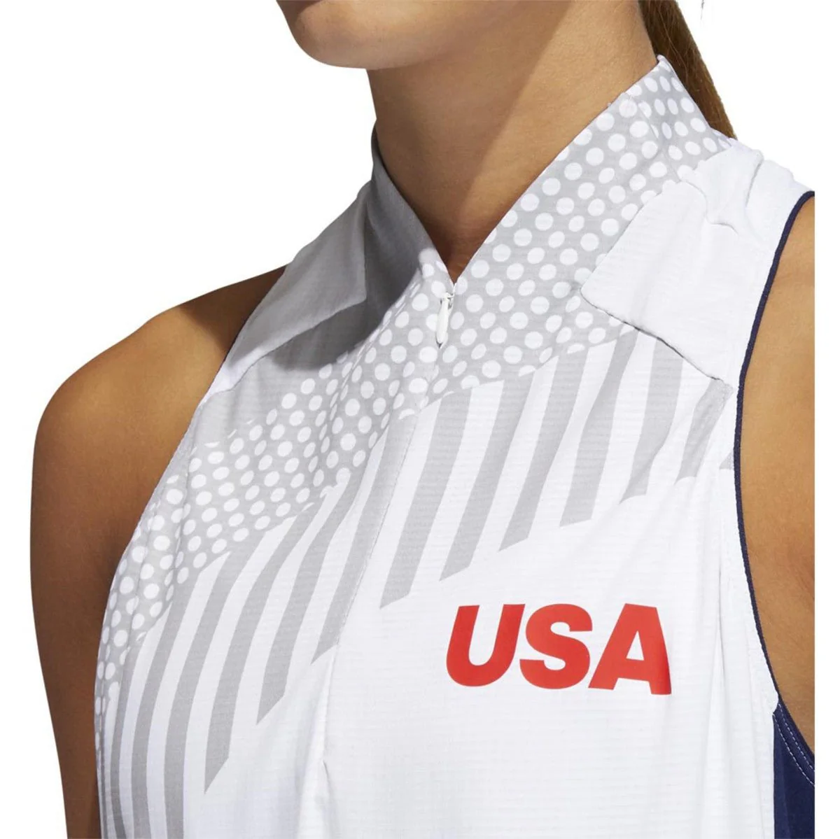 Adidas Women's USA Printed Sleeveless Polo - Image 4