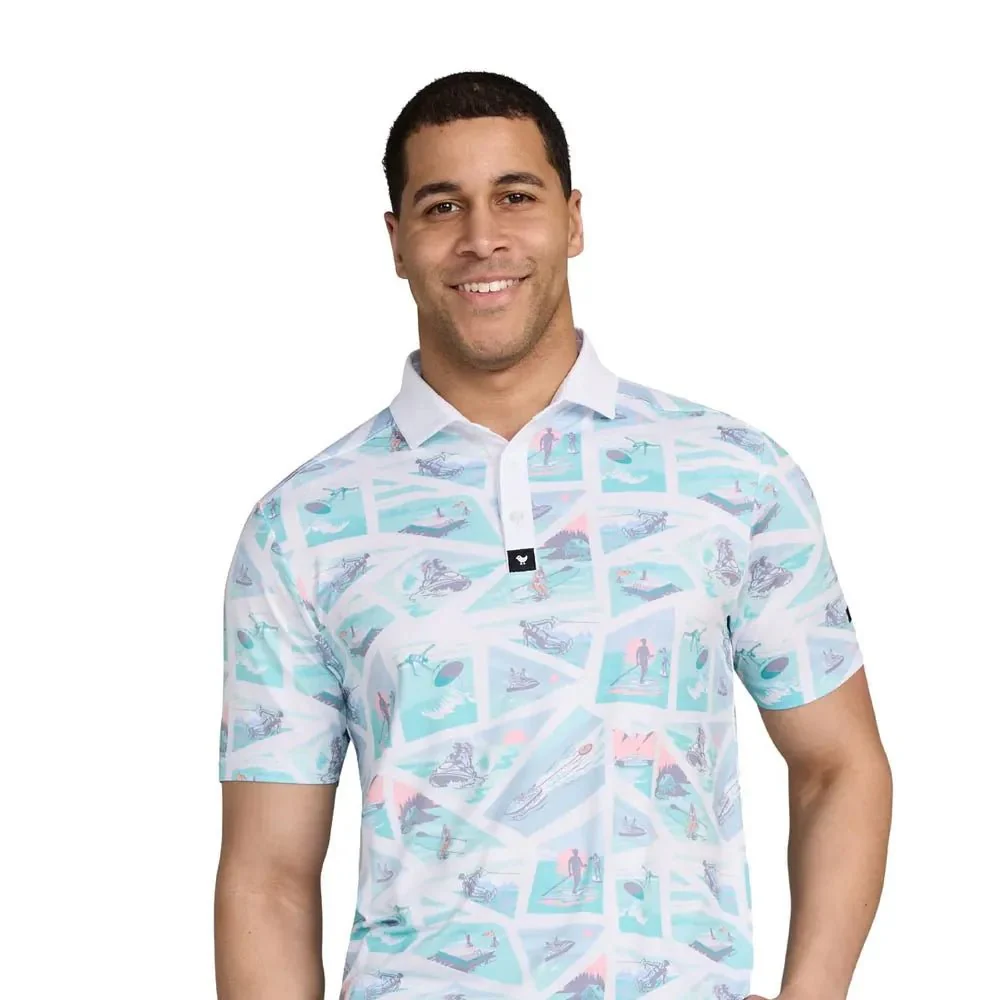 Bad Birdie White Caps Welcome Golf Polo