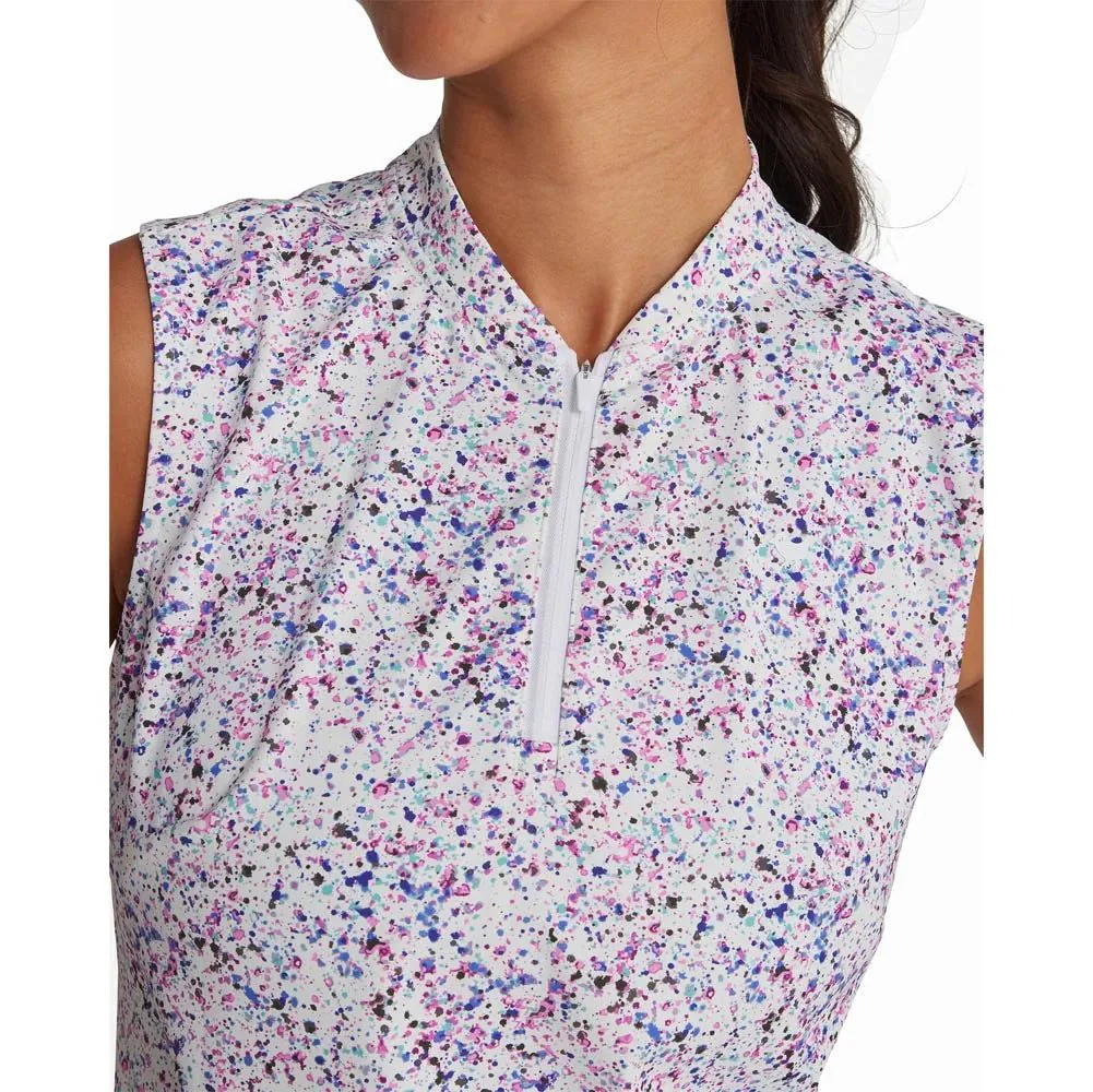 Bad Birdie Women's Paint Splatter 3 Blade Collar Sleeveless Golf Polo - Image 3