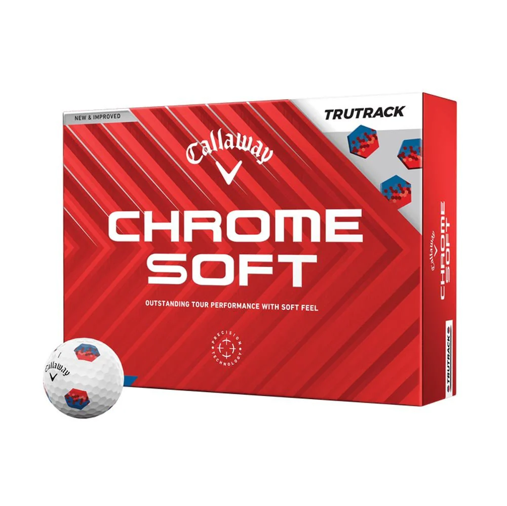 Callaway Chrome Soft TruTrack Golf Balls - Blue/Red - 2024