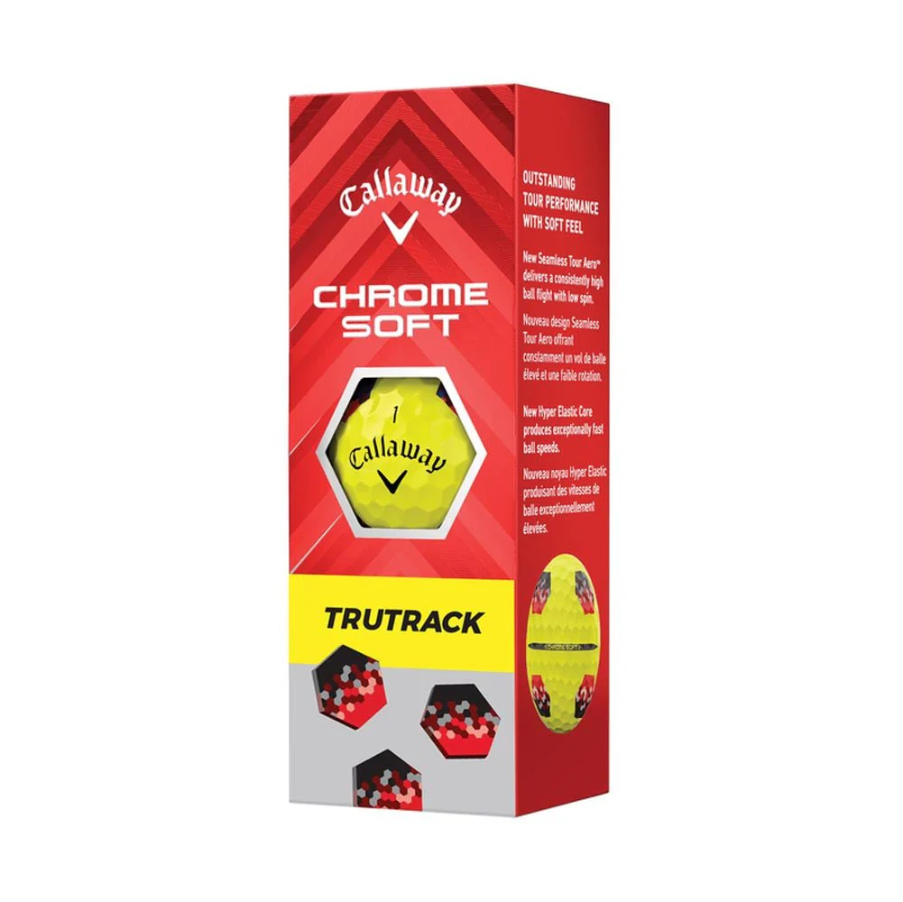 Callaway Chrome Soft TruTrack Golf Balls - Yellow - 2024 - Image 4