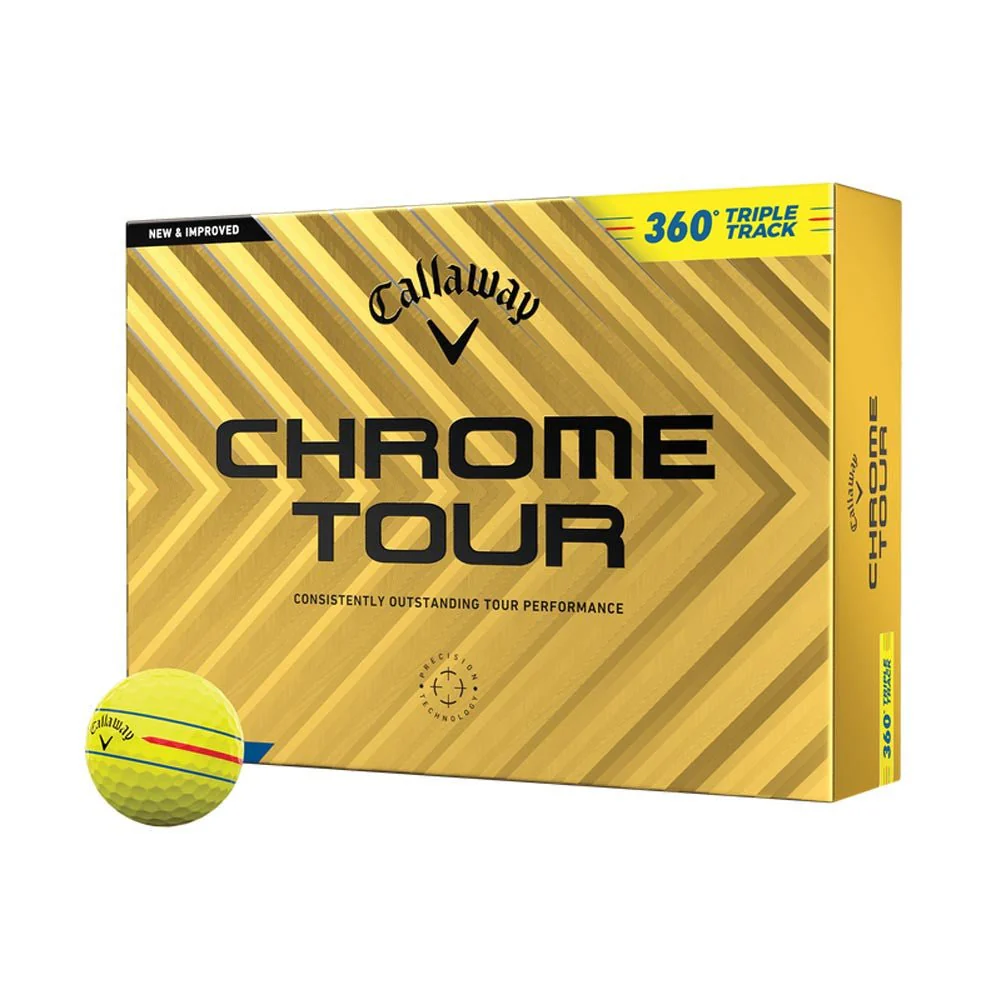 Callaway Chrome Tour 360 Triple Track Golf Balls - Yellow - 2024