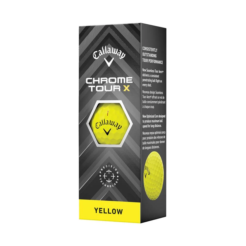 Callaway Chrome Tour X Golf Balls - Yellow - 2024 - Image 4