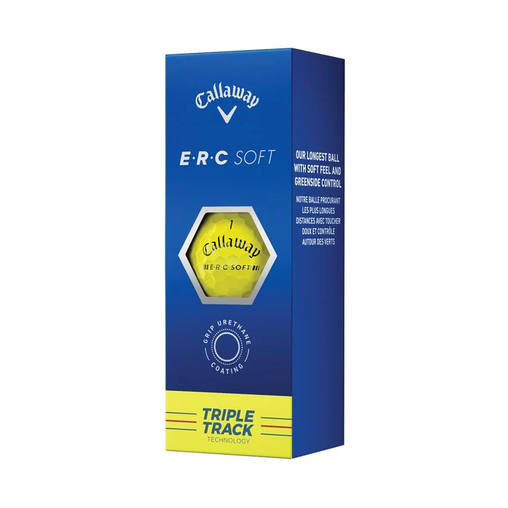 Callaway ERC Soft Triple Track Golf Balls - Yellow - 2023 - Prior Generation - Image 3