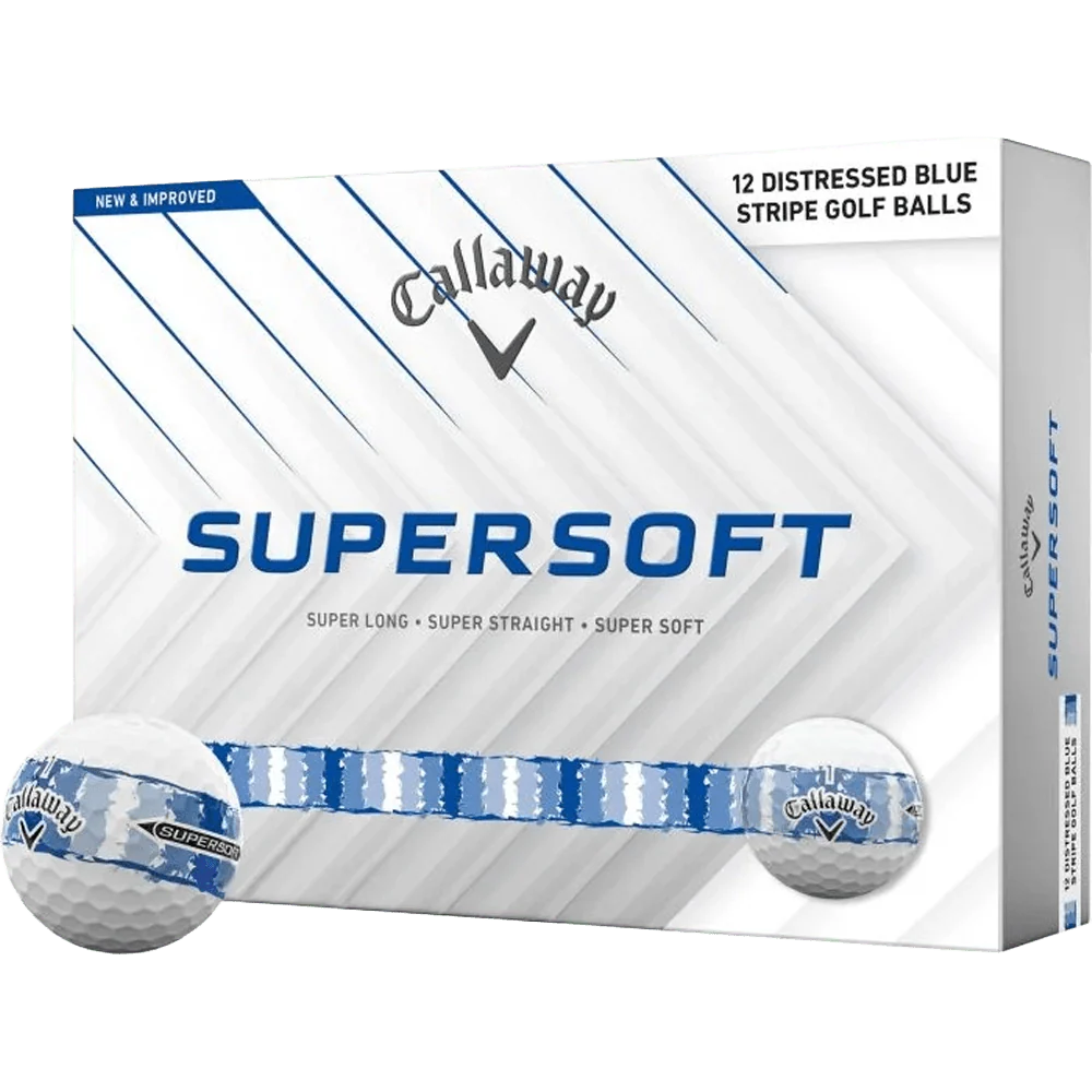 Callaway Supersoft Distressed Stripe Golf Balls - Blue
