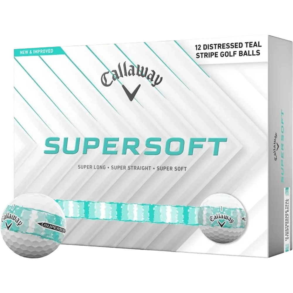 Callaway Supersoft Distressed Stripe Golf Balls - Teal