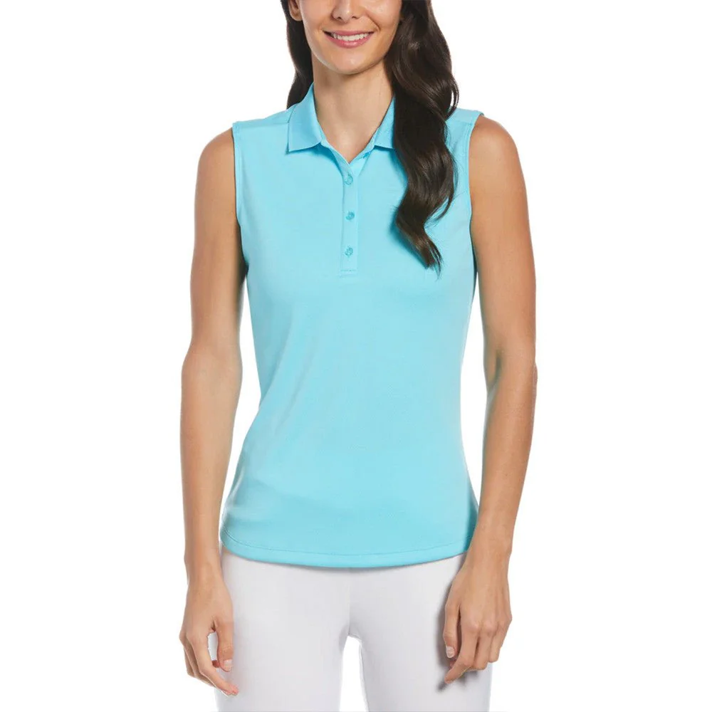 Callaway Women's Solid Knit Sleeveless Golf Polo - Image 7