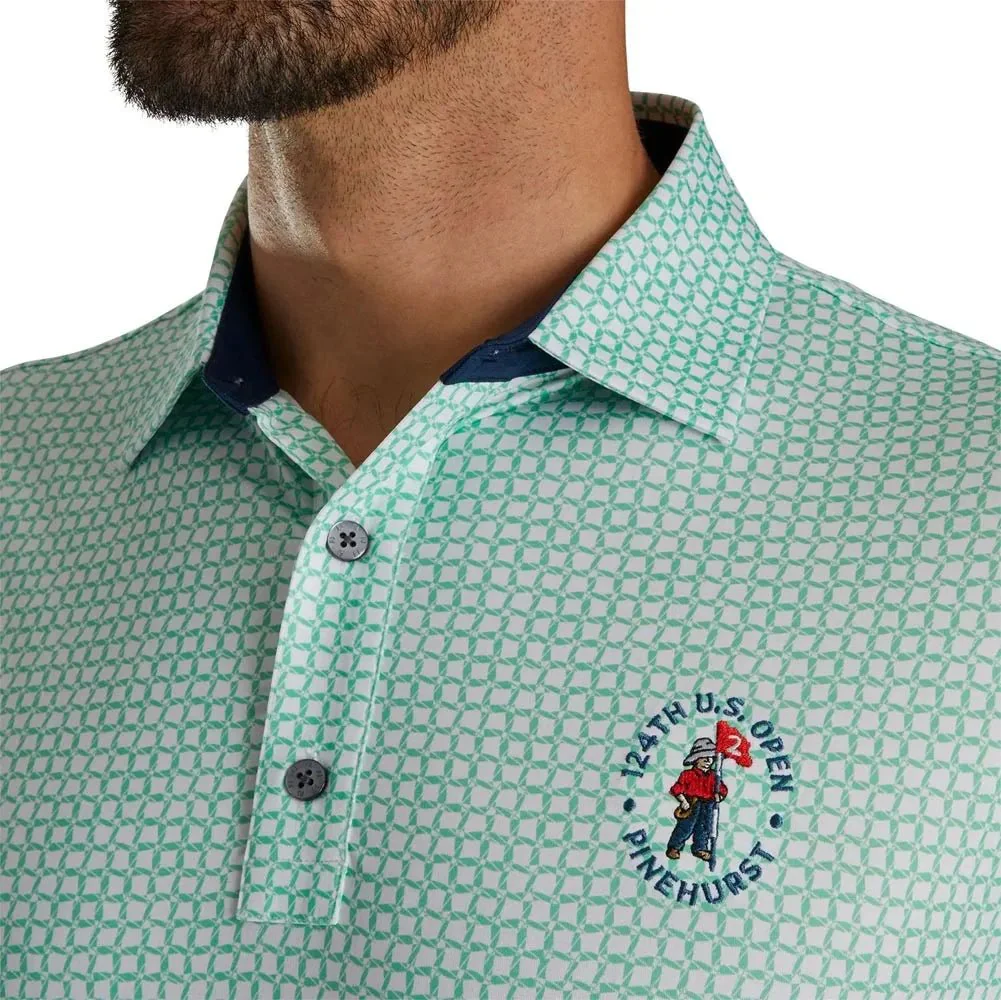 FootJoy 2024 U.S. Open Stripe Lisle Rope Gingham Polo - Image 3