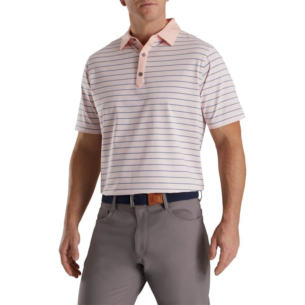 FootJoy Accented Stripe Lisle Self Collar Golf Polo - Image 9