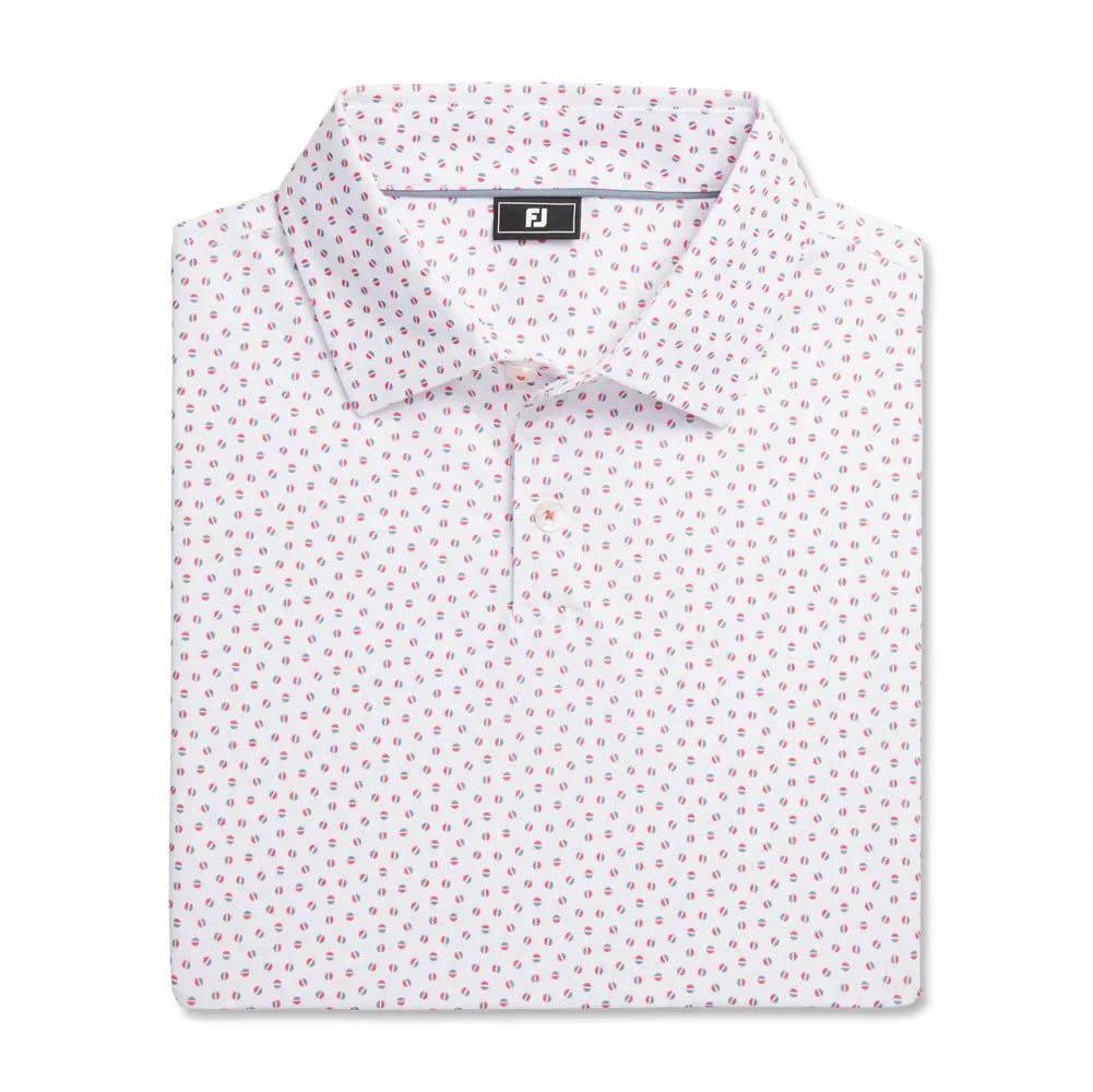 FootJoy Bounce Print Stretch Pique Golf Polo - Previous Season Style - Image 4