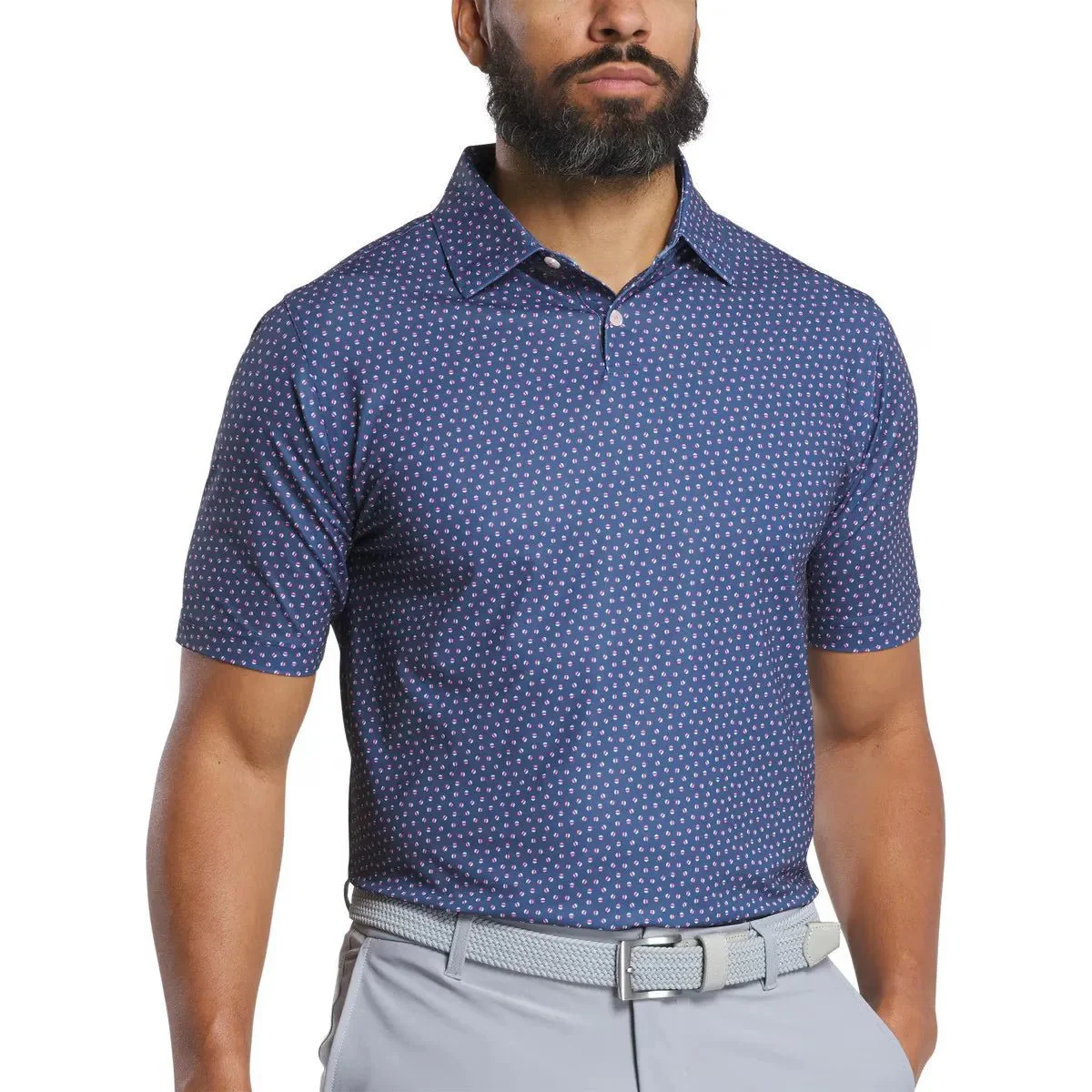 FootJoy Bounce Print Stretch Pique Golf Polo - Previous Season Style - Image 5