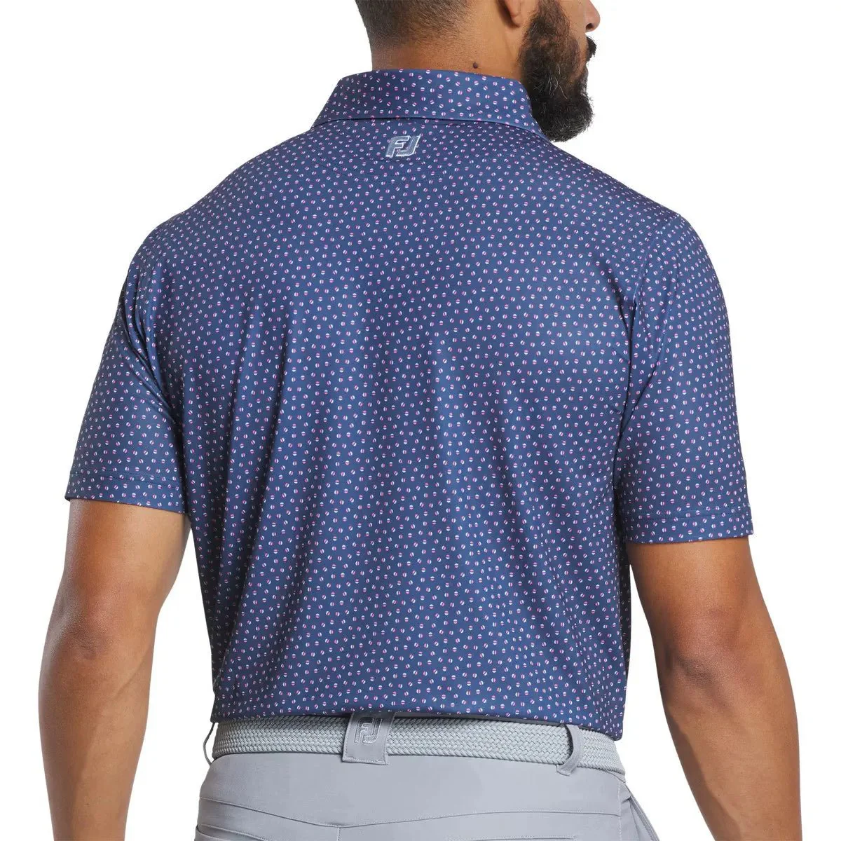 FootJoy Bounce Print Stretch Pique Golf Polo - Previous Season Style - Image 6