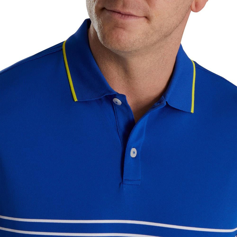 FootJoy Breton Stripe Stretch Pique Knit Collar Polo - Image 8