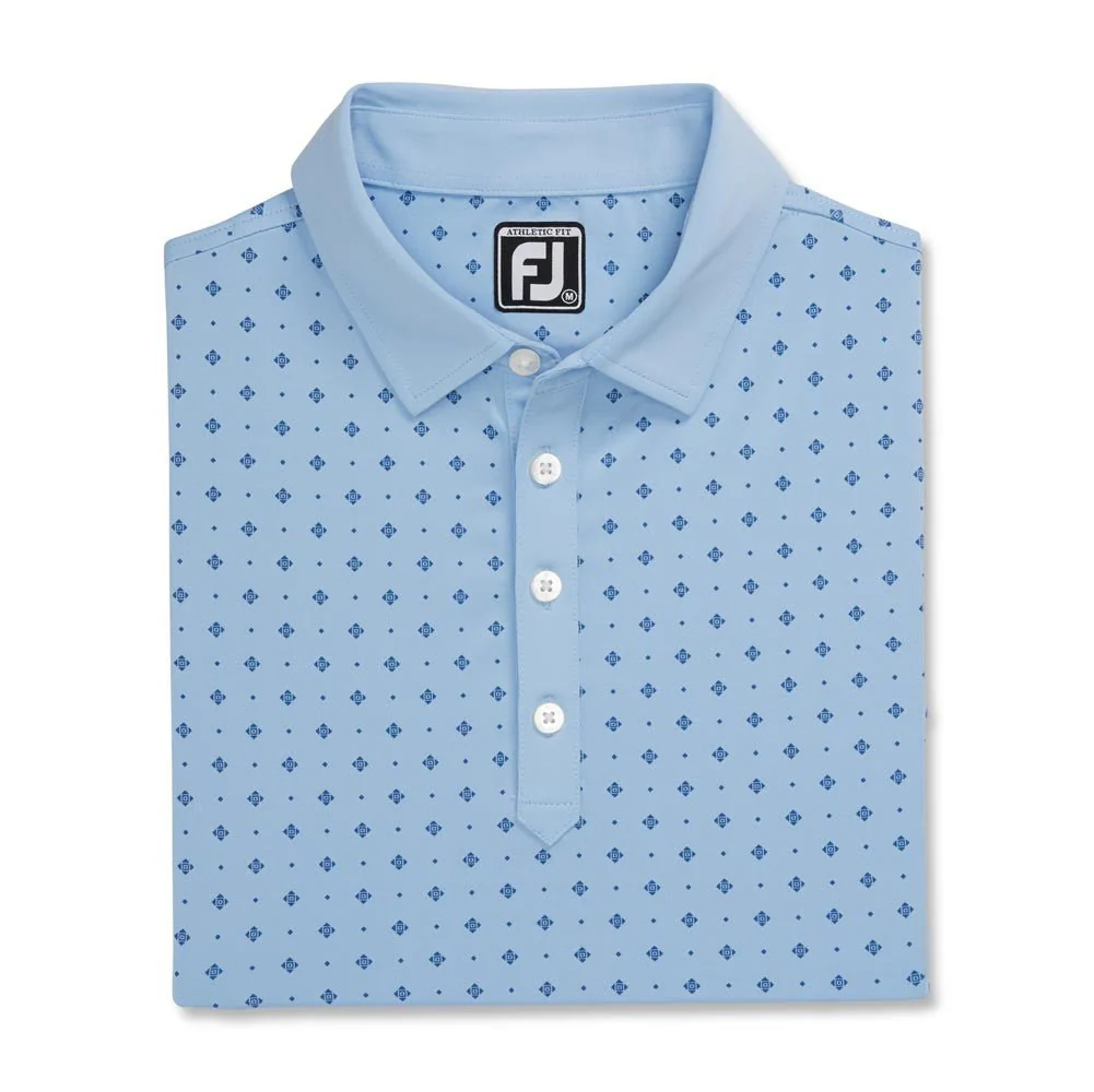 FootJoy Deco Print Self Collar Golf Polo - Athletic Fit - Image 16