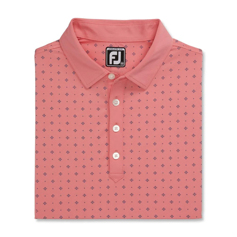 FootJoy Deco Print Self Collar Golf Polo - Athletic Fit - Image 4