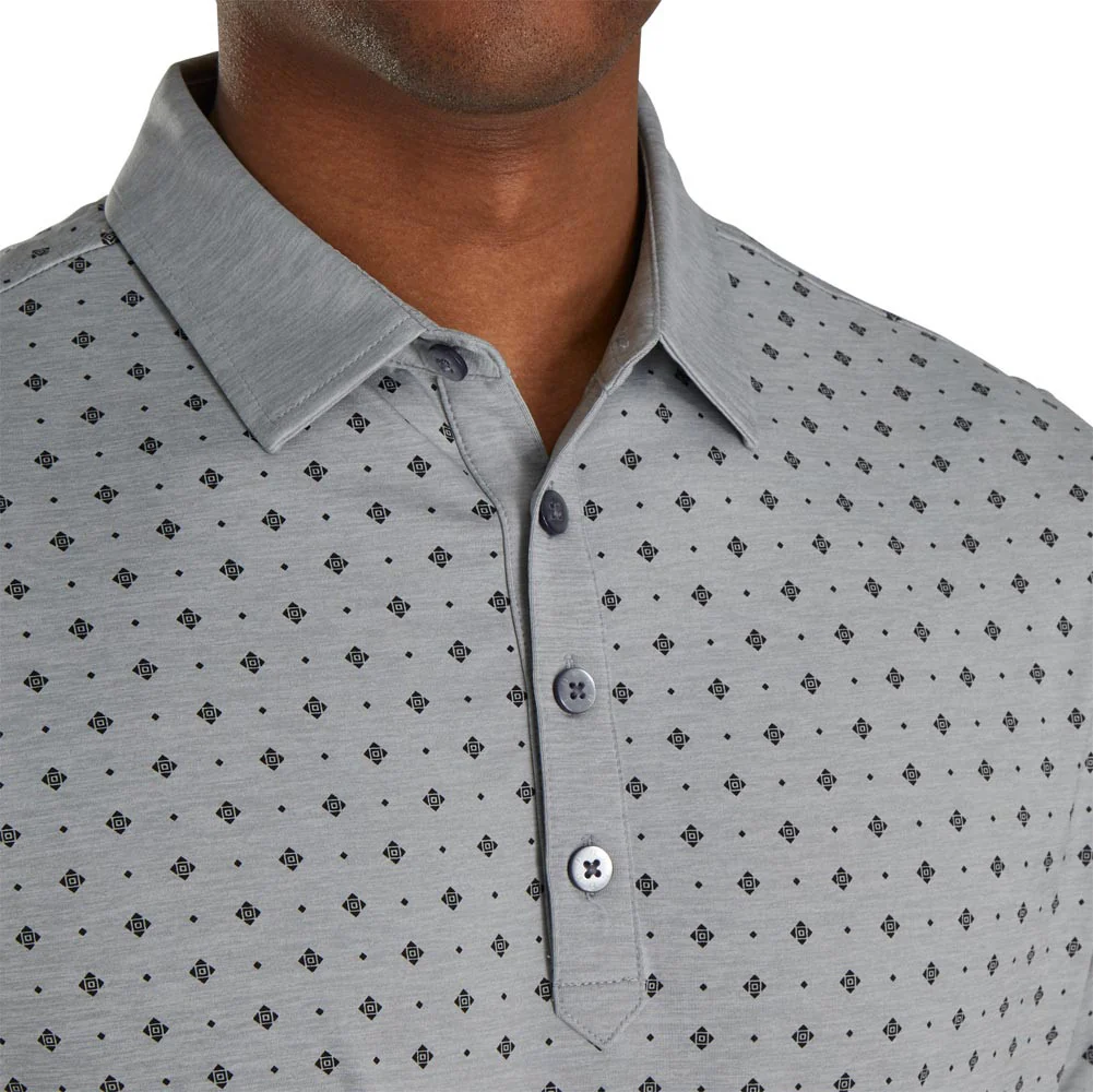FootJoy Deco Print Self Collar Golf Polo - Athletic Fit - Image 7