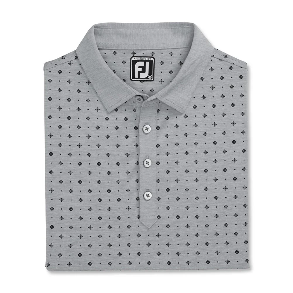 FootJoy Deco Print Self Collar Golf Polo - Athletic Fit - Image 8