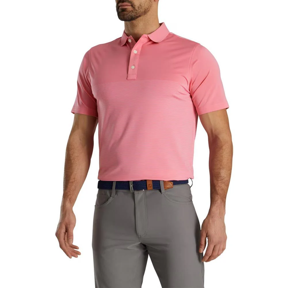 FootJoy Engineered Pin Stripe Lisle Golf Polo - Previous Season Style - Image 5