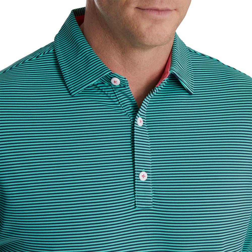 FootJoy Feeder Stripe Mix Stretch Pique Self Collar Polo - Image 2