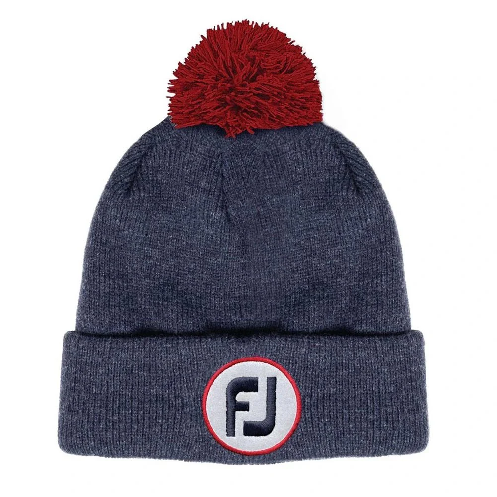FootJoy FJ Winter Knit Pom Pom Heathered Golf Beanie - Image 3