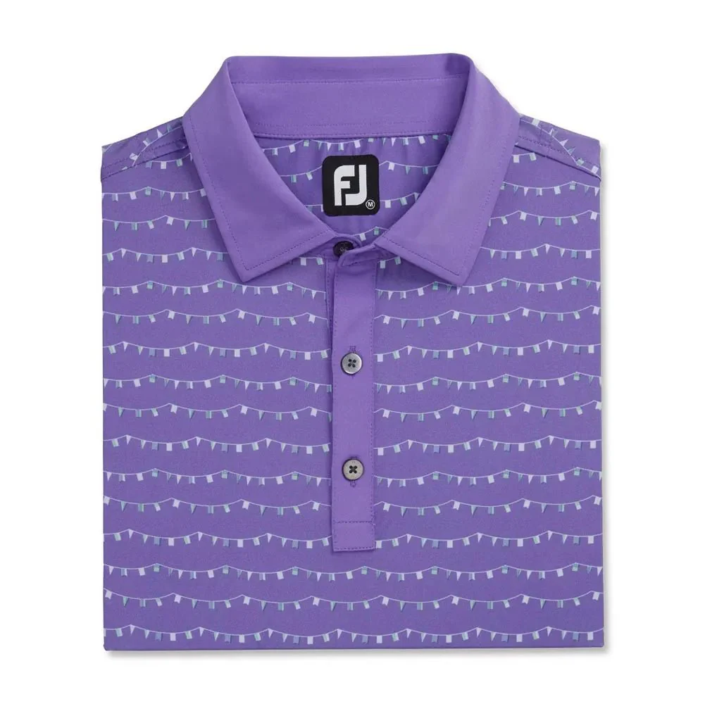 FootJoy Flag Banner Print Golf Polo - Previous Season Style - Image 4
