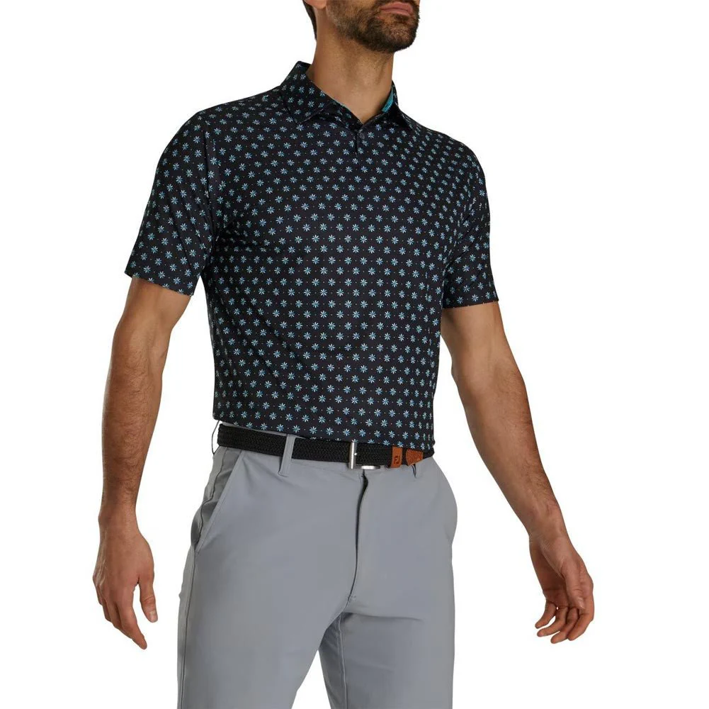 FootJoy Flower Foulard Lisle Self Collar Polo