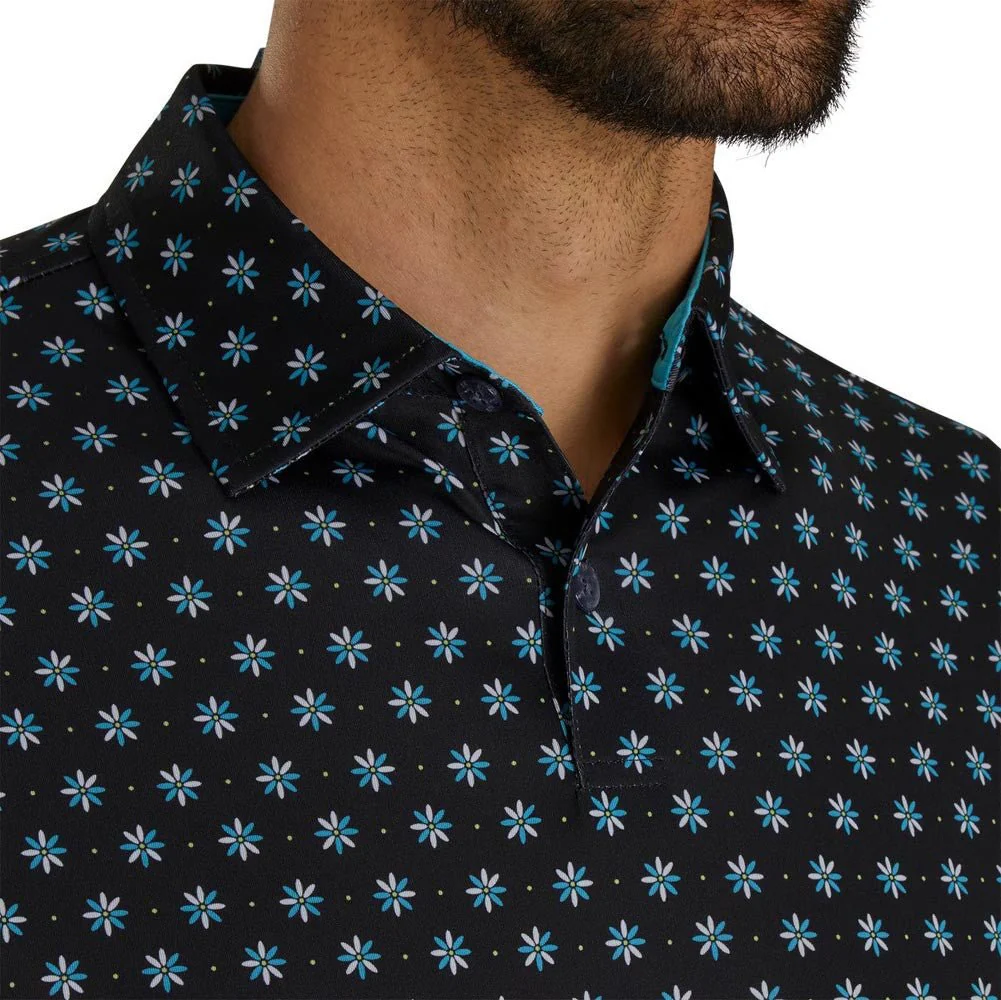FootJoy Flower Foulard Lisle Self Collar Polo - Image 3
