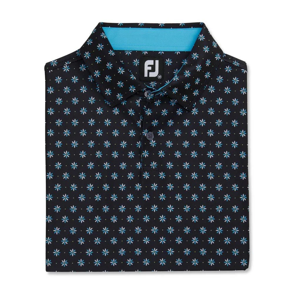 FootJoy Flower Foulard Lisle Self Collar Polo - Image 4