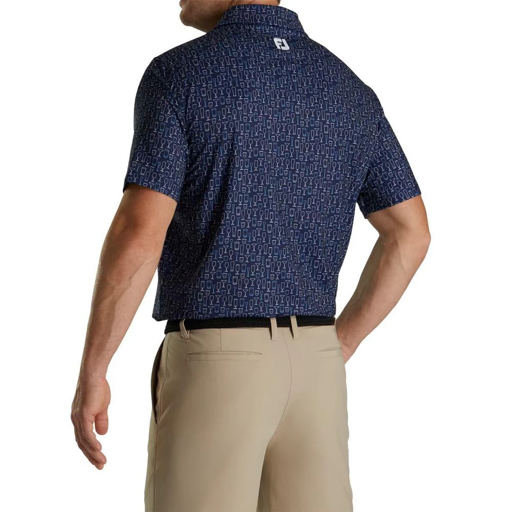 FootJoy Glass Print Lisle Self Collar Polo - Image 2