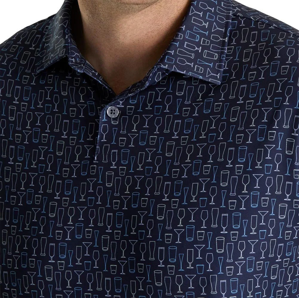 FootJoy Glass Print Lisle Self Collar Polo - Image 3