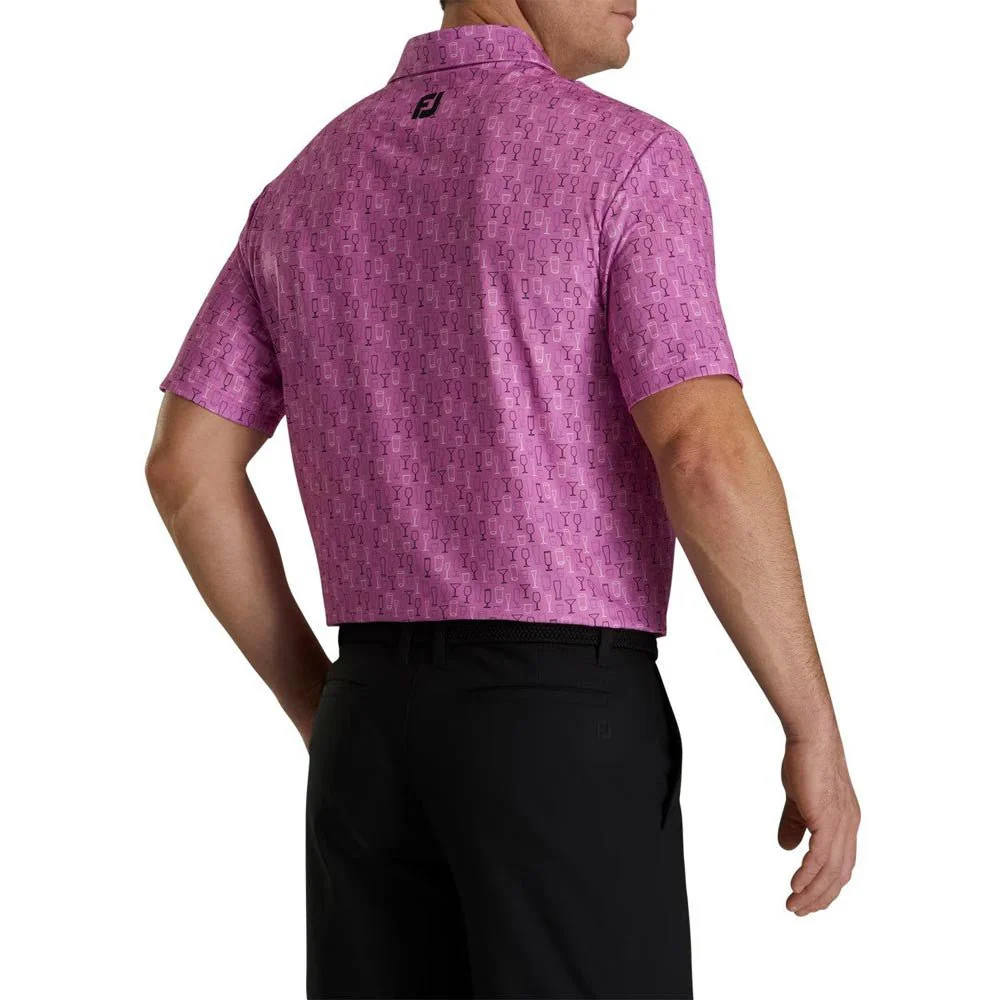 FootJoy Glass Print Lisle Self Collar Polo - Image 6