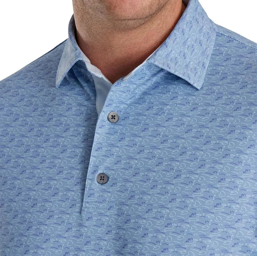 FootJoy Golf Course Doodle Stretch Pique Self Collar Polo - Previous Season Style - Image 3