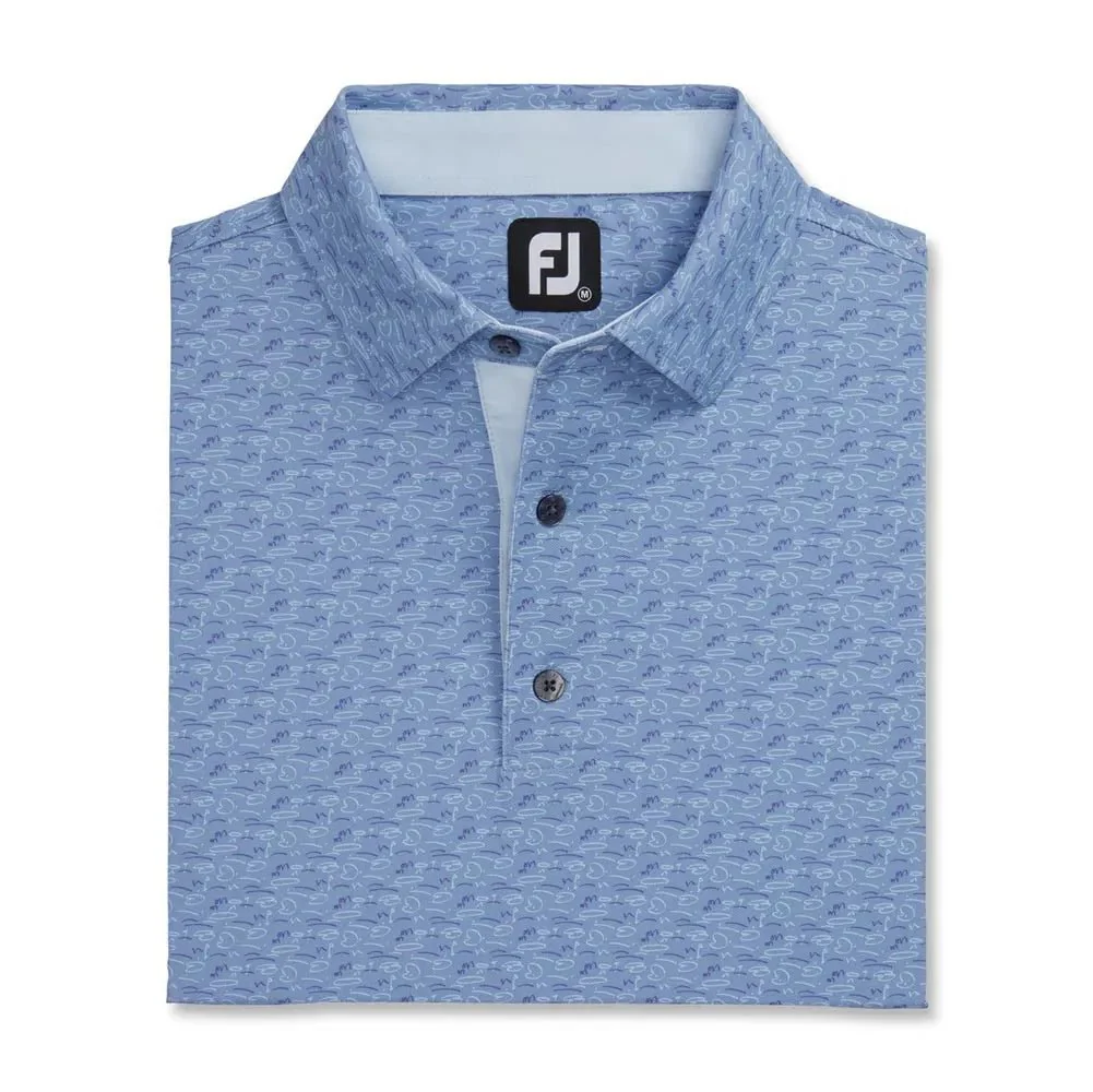 FootJoy Golf Course Doodle Stretch Pique Self Collar Polo - Previous Season Style - Image 4