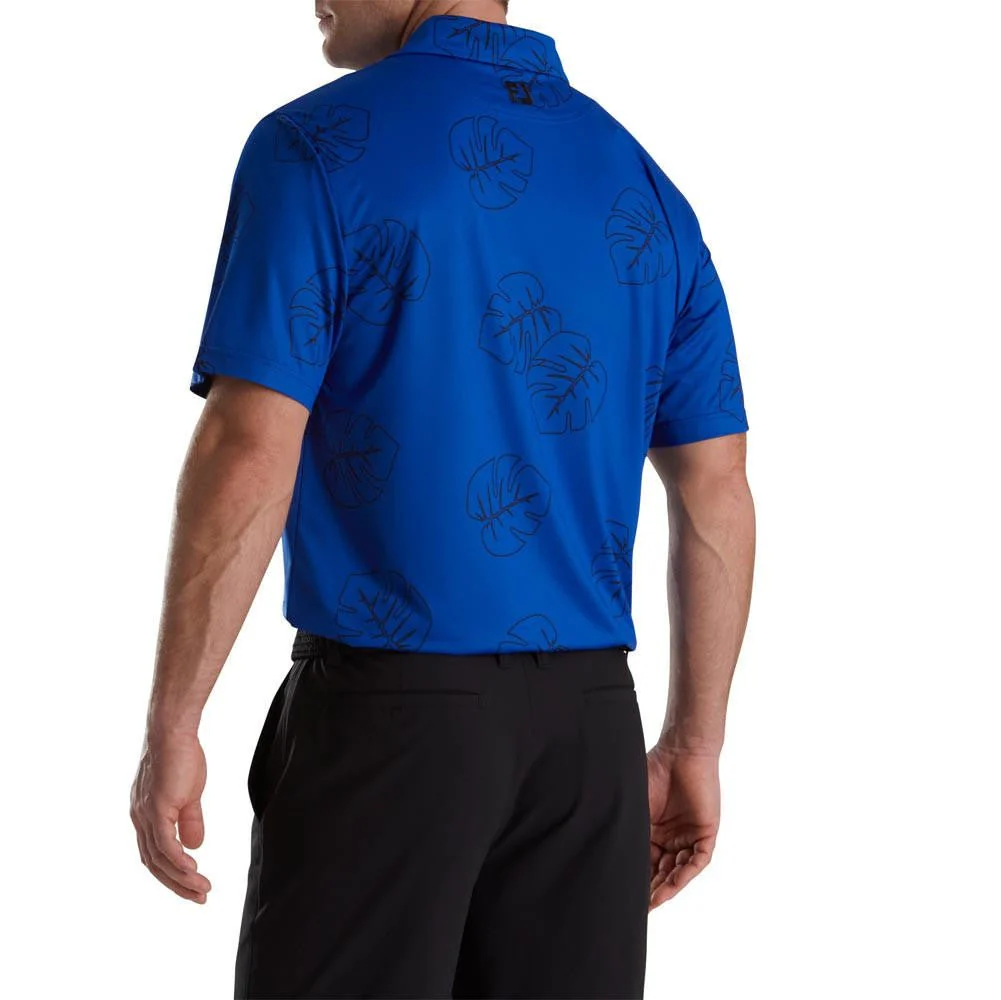 FootJoy Jungle Leaf Print Lisle Self Collar Polo - Image 12