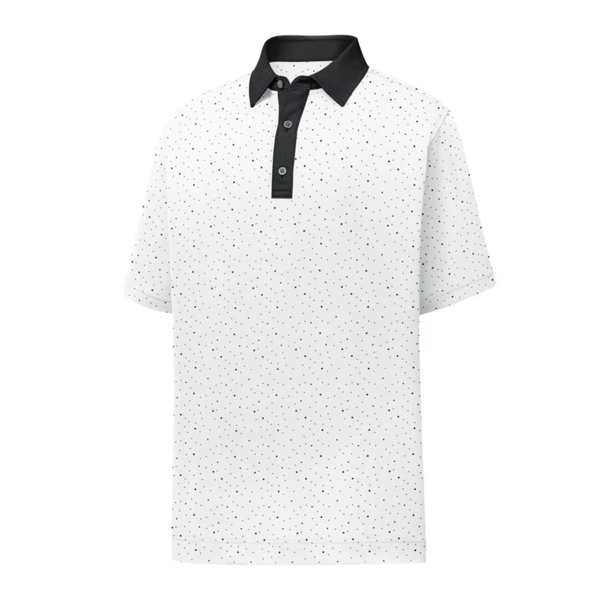 FootJoy Lisle Multi Dot Print Self Collar Polo - Image 2