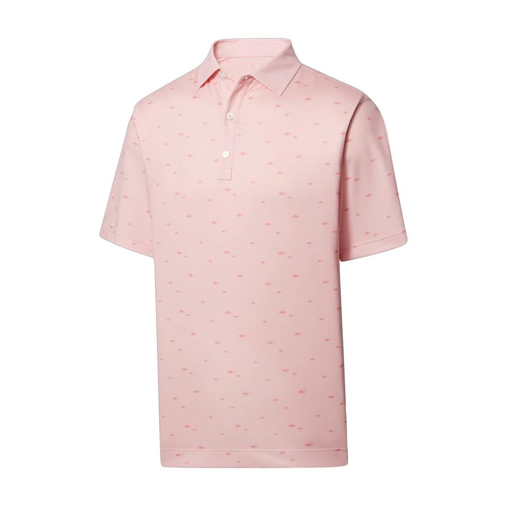 FootJoy Lisle School of Fish Print Self Collar Polo - Image 3