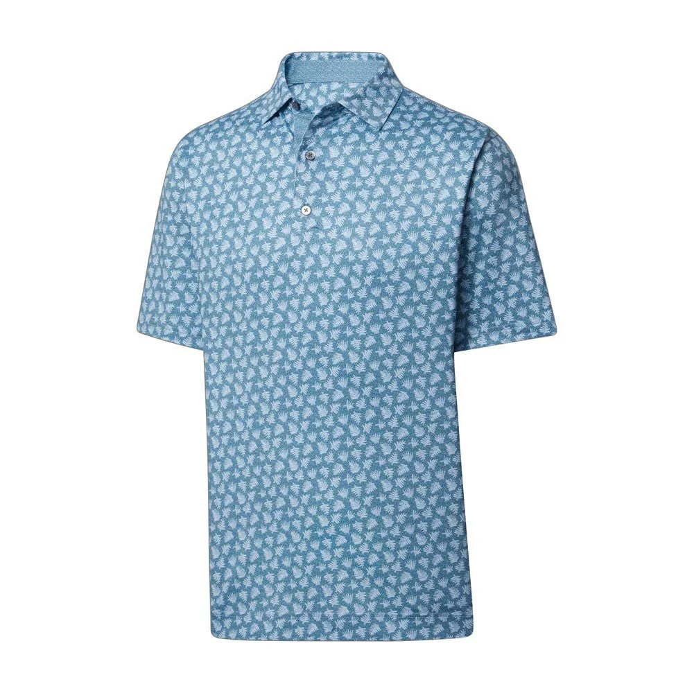 FootJoy Lisle Shadow Palm Print Self Collar Polo - Image 2
