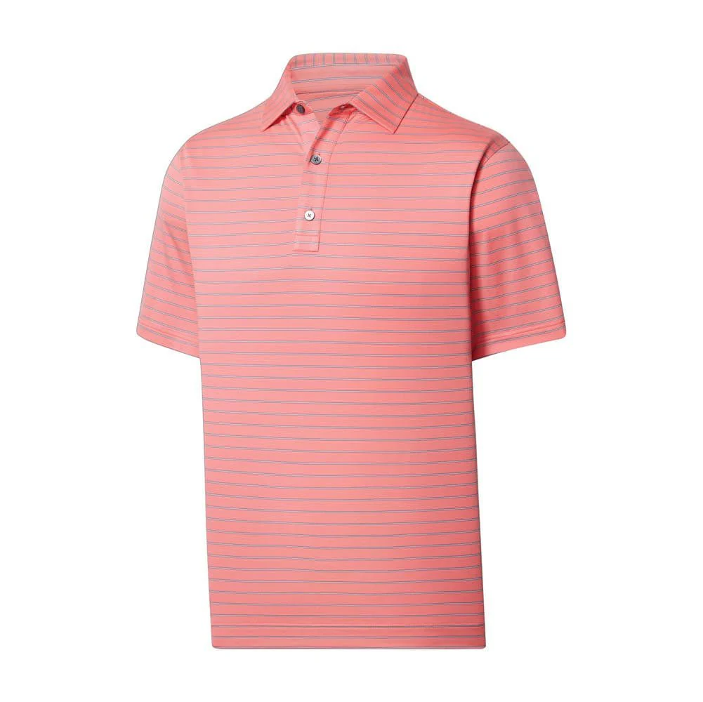 FootJoy Lisle Triple Pinstripe Self Collar Polo - Image 3