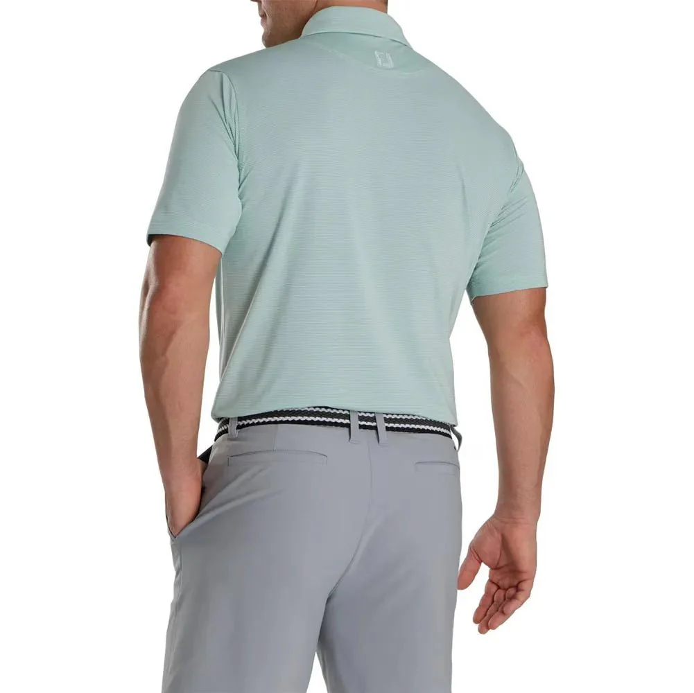 FootJoy Micro Feeder Stripe Lisle Self Collar Golf Polo - Previous Season Style - Image 2