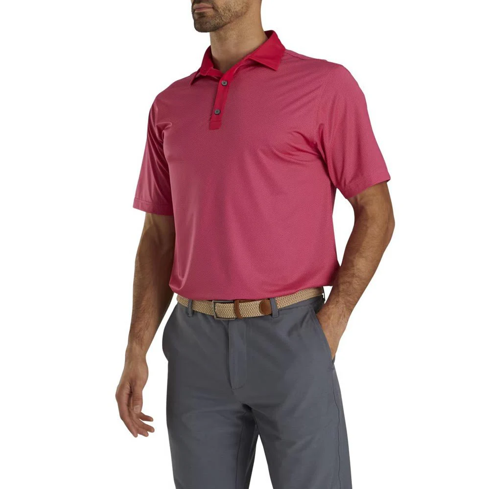 FootJoy Mini Check Lisle Golf Polo - Previous Season Style - Image 5