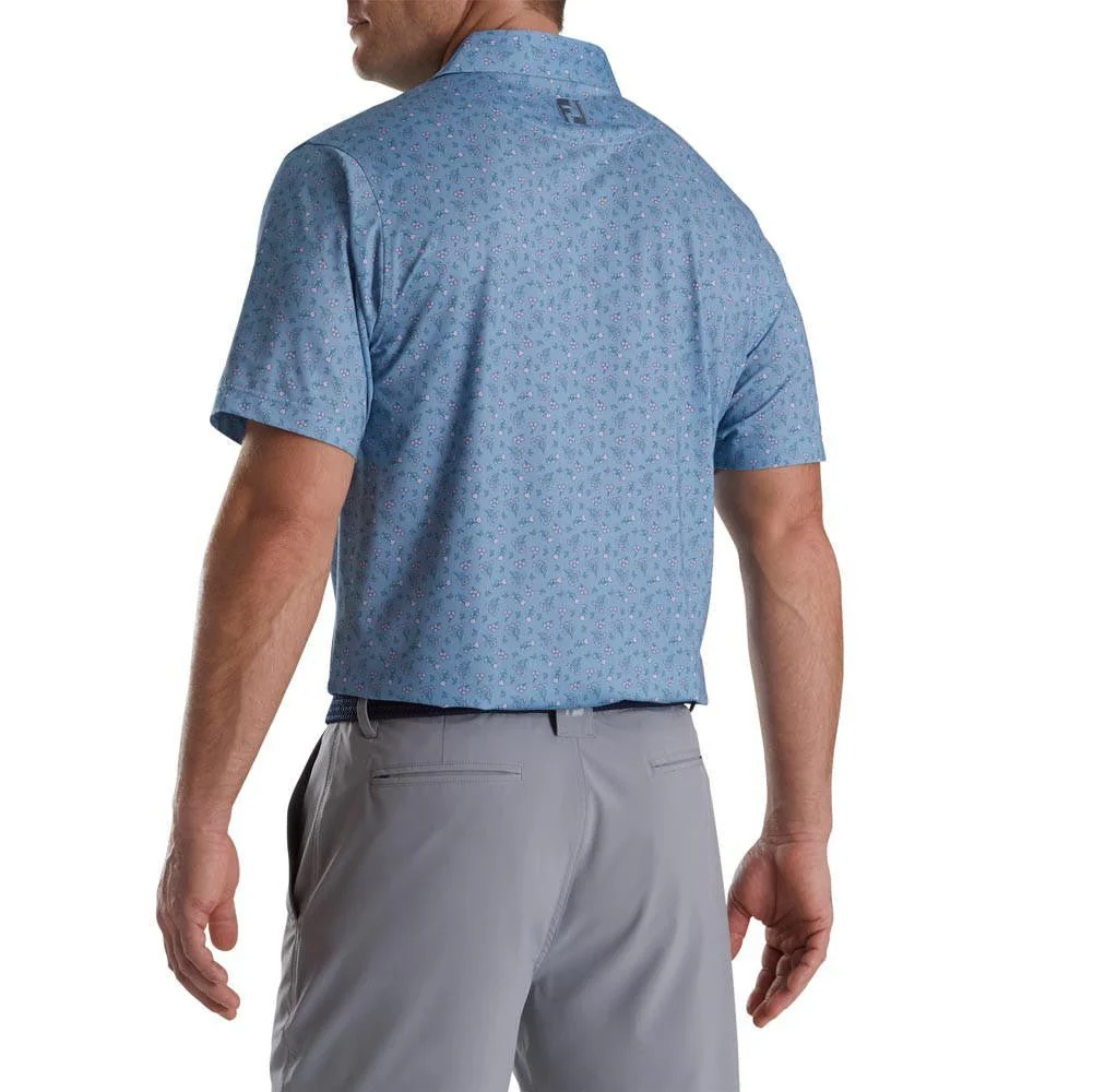 FootJoy Mini Floral Print Lisle Self Collar Polo - Image 2