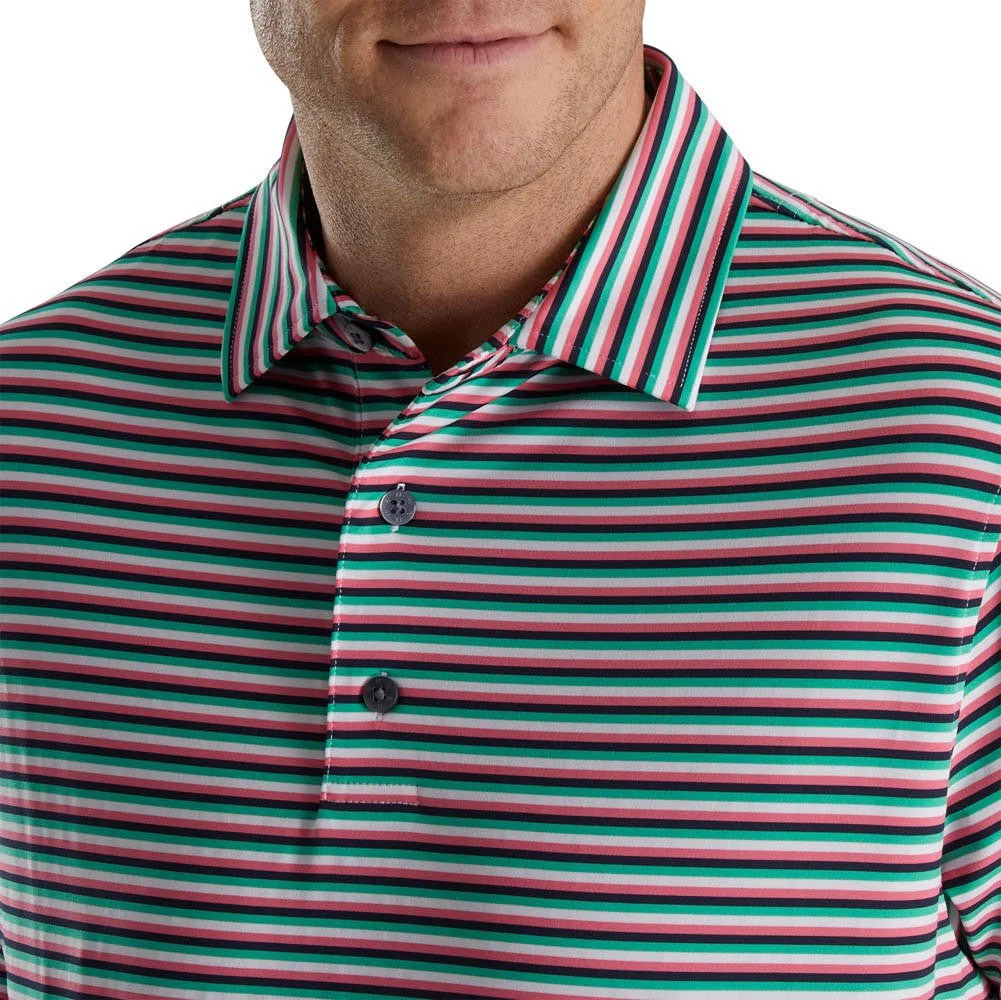 FootJoy Multi Stripe Lisle Self Collar Polo - Image 4